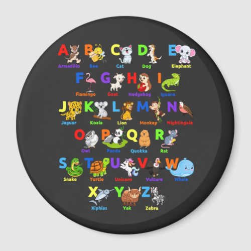 Alphabet Animal ABCs Learning Circle Magnet