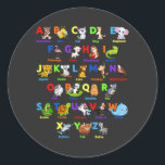 Alphabet Animal ABCs Learning Classic Round Sticker<br><div class="desc">Alphabet Animal ABCs Learning Funny Gift Classic Round Sticker Classic Collection.</div>