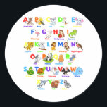 Alphabet Animal ABCs Learning Classic Round Sticker<br><div class="desc">Alphabet Animal ABCs Learning Funny Gift Classic Round Sticker Classic Collection.</div>