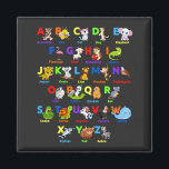 Alphabet Animal ABCs Learning Square Magnet<br><div class="desc">Alphabet Animal ABCs Learning Funny Gift Square Magnet Classic Collection.</div>