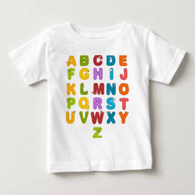 alphabet Animal Letters Zoo Kids Child Nursery  Baby T-Shirt (Front)