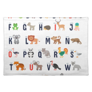 Alphabet Animals - super cute! Placemat
