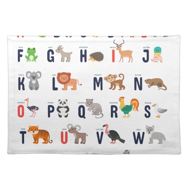 Alphabet Animals - super cute! Placemat (Front)