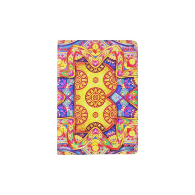 Alphabet B mandala Passport Holder (Front)
