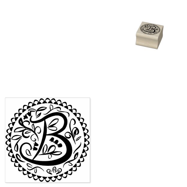 Alphabet B Rubber Stamp (Stamped)