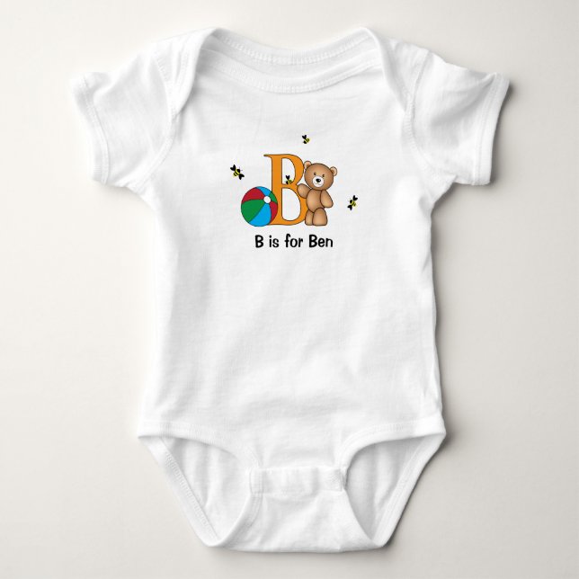 Alphabet B tee for boys - customize with your name (Front)
