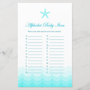 Alphabet Baby Item - Baby Shower Game