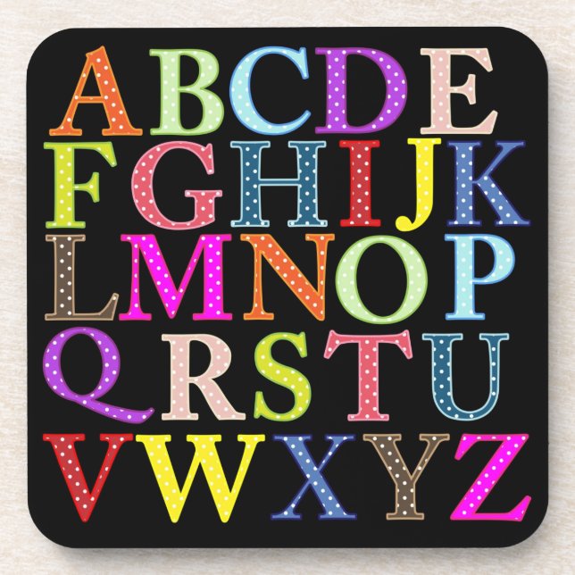 Alphabet Beverage Coaster (Front)
