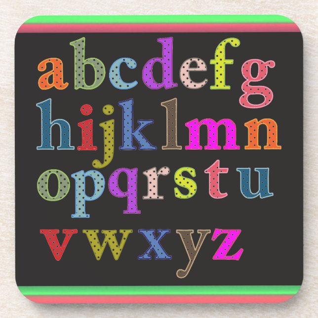 Alphabet Beverage Coaster (Front)