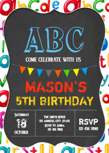 Abc Invitations Zazzle
