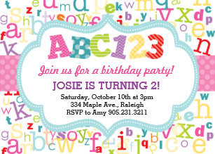 Abc Invitations Zazzle
