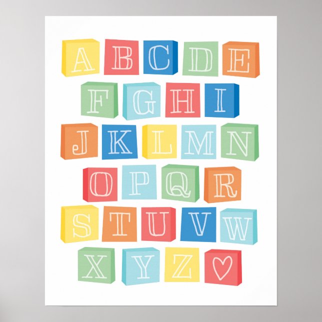 Alphabet Blocks Children's Modern Art Poster (Front)