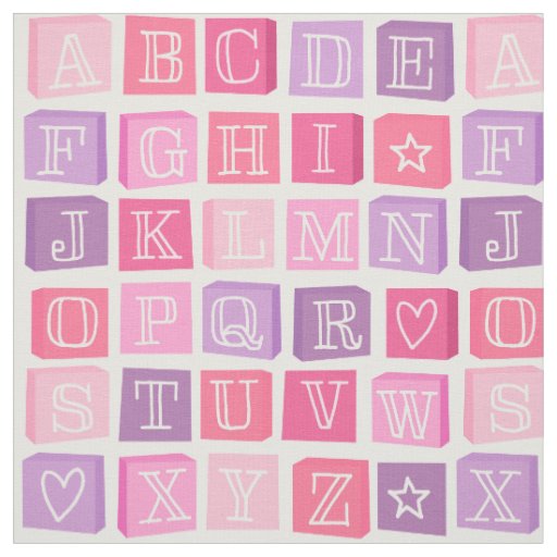 Alphabet Blocks Modern Children's Pink 