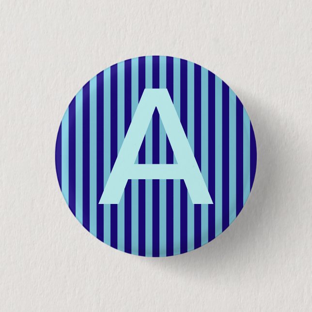 Alphabet Blue Lines Cap Button (Front)