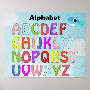 Alphabet blue poster