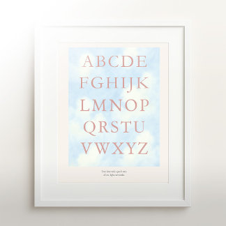 Alphabet – Blush Nursery ABC Wall Art (11x14)