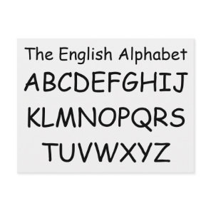Alphabet by Janz White Smoke ABCs Postcard
