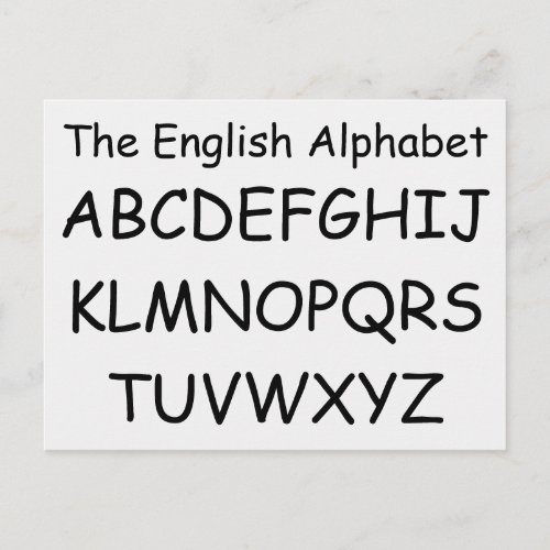 Alphabet by Janz White Smoke ABCs Postcard