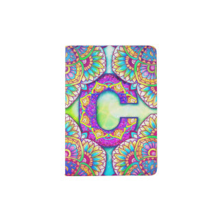 Alphabet C mandala Passport Holder