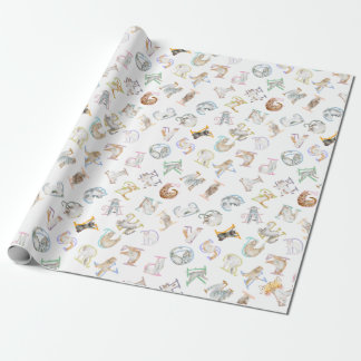 Alphabet cats (alfacat/alfacato) wrapping paper