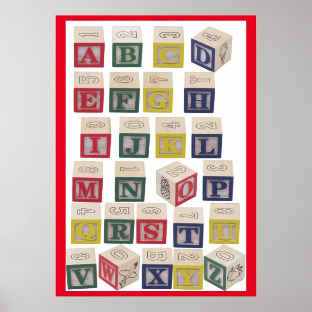 Alphabet Chart Extra Large Colored Blocks (Front)
