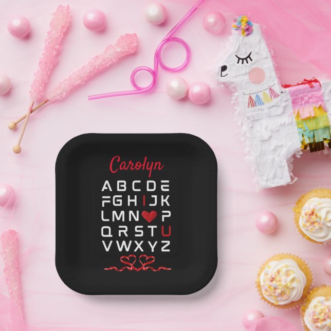 Alphabet Chart I I Love You Paper Plates (Party)