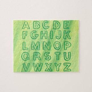 Alphabet Chart Upper Case Letters Puzzle Green