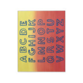 Alphabet Chart Upper Case Letters Sunset Notepads (Rotated)