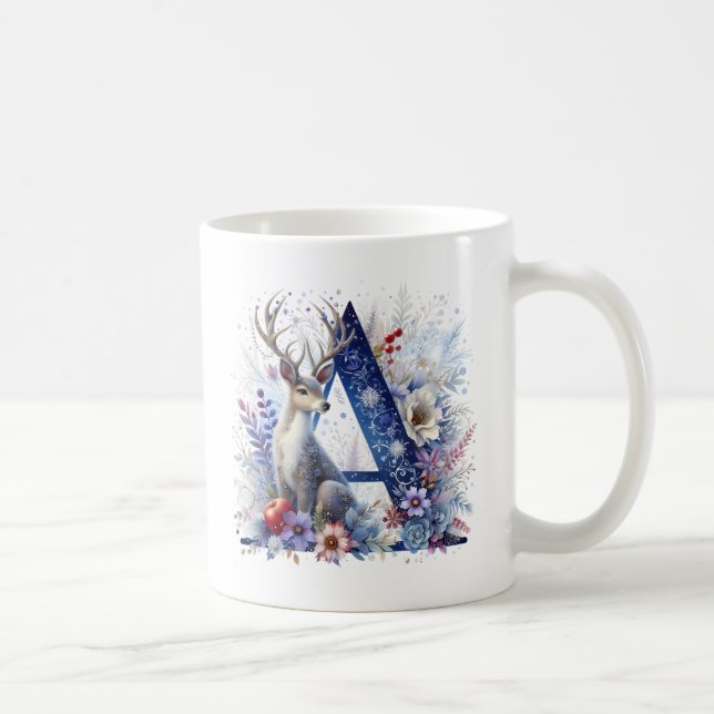 Alphabet Christmas Coffee Hot Coco Mug. Letter Mug (Right)