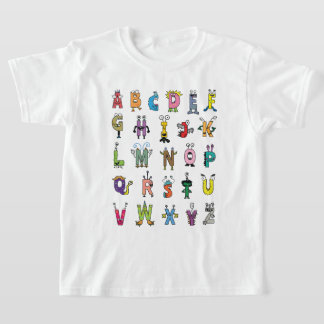 Alphabet Creatures Illustration - Fun ABC Kids Tee