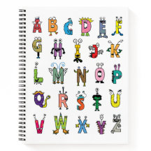 Alphabet Creatures Spiral Notebook