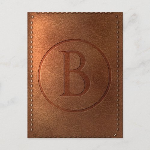 alphabet cuir lettre B Postcard