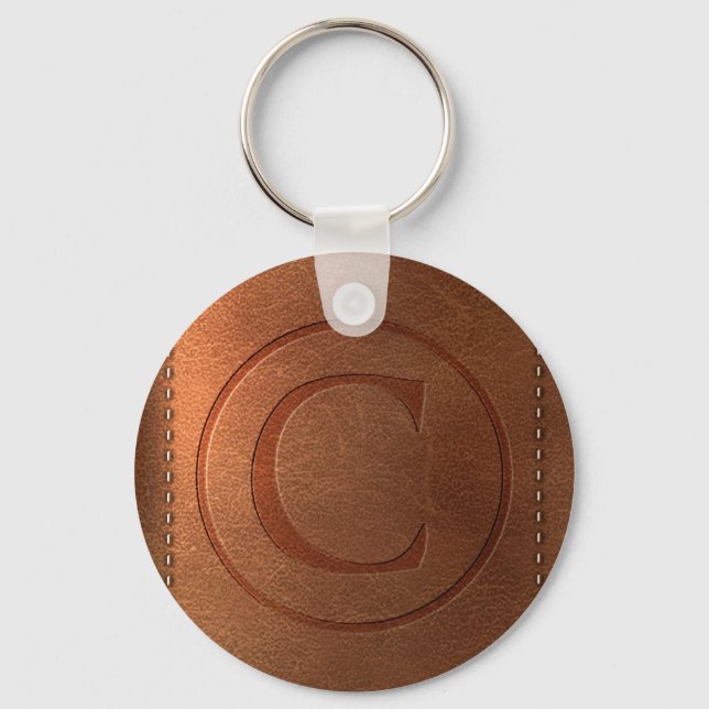 alphabet cuir lettre C Keychain (Front)
