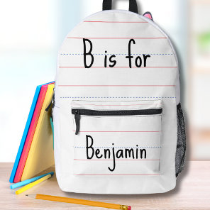 Alphabet | Custom Back to School  Printed Backpack