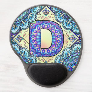 Alphabet D mandala Gel Mouse Pad