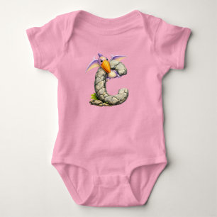 🦖💗 Alphabet Dino “C” Baby Jersey Bodysuit 👶✨