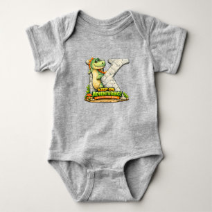🦖✨ Alphabet Dino “K” Baby Jersey Bodysuit 👶💚