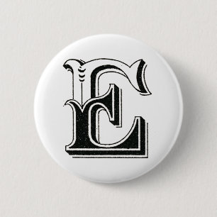 alphabet e, letter e, monogram e, letters e button