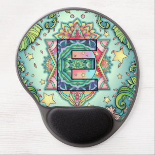 Alphabet E mandala Gel Mouse Pad
