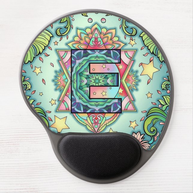 Alphabet E mandala Gel Mouse Pad (Front)