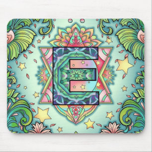 Alphabet E mandala Mouse Pad