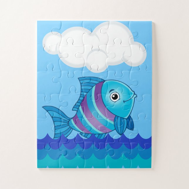 Alphabet F For Fish Oversized Puzzle Pieces (Vertical)