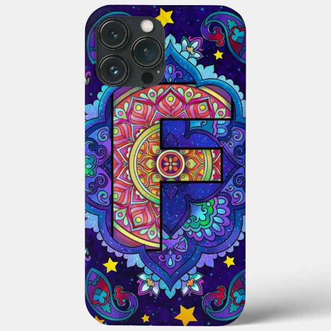 Alphabet F mandala  Case-Mate iPhone Case (Back)
