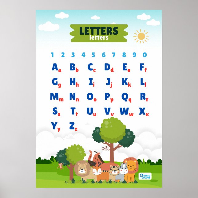Alphabet Featuring Cute Animals Poster (Front)