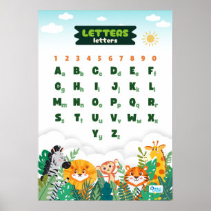 Alphabet Featuring Cute Animals Poster