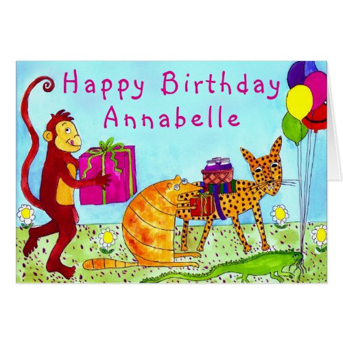 Alphabet Fiesta Birthday Card Personalize