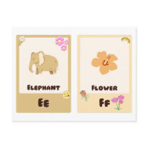 Alphabet Flashcards ,ABC Educational Cards E,F,G,H