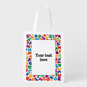 Alphabet Frame Grocery Bag