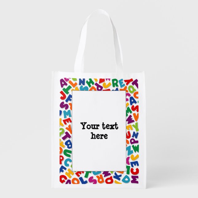 Alphabet Frame Grocery Bag (Front)