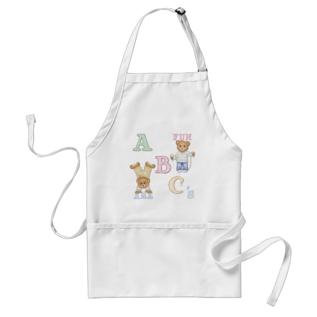 Alphabet Fun Teddy Bears Adult Apron (Front)